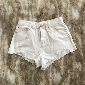 BDG Urban Outfitters white denim high-waist shorts